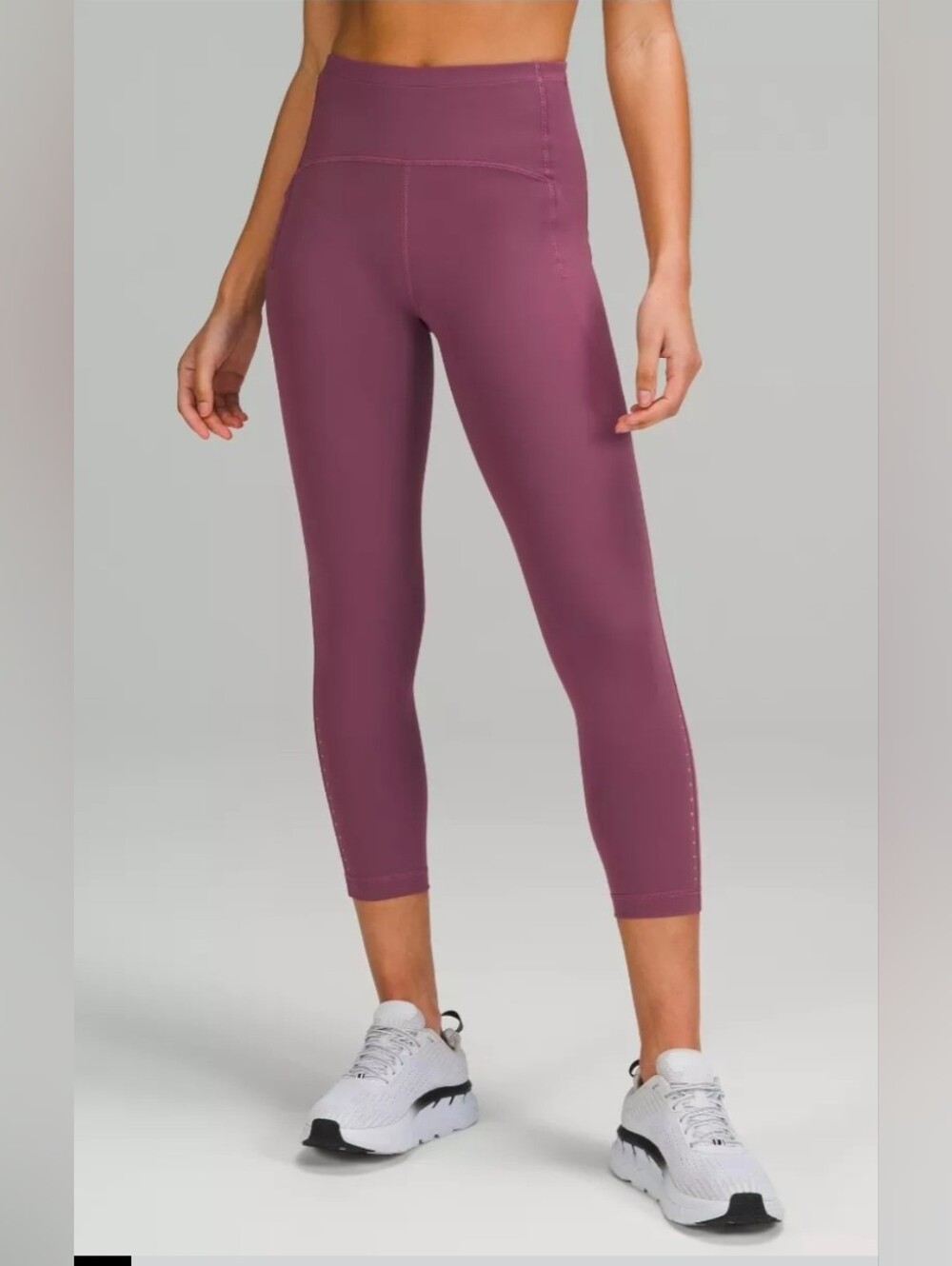 Lululemon Swift Speed HR Crop 23" Size 18 Purple Mauve Plus Size Pockets